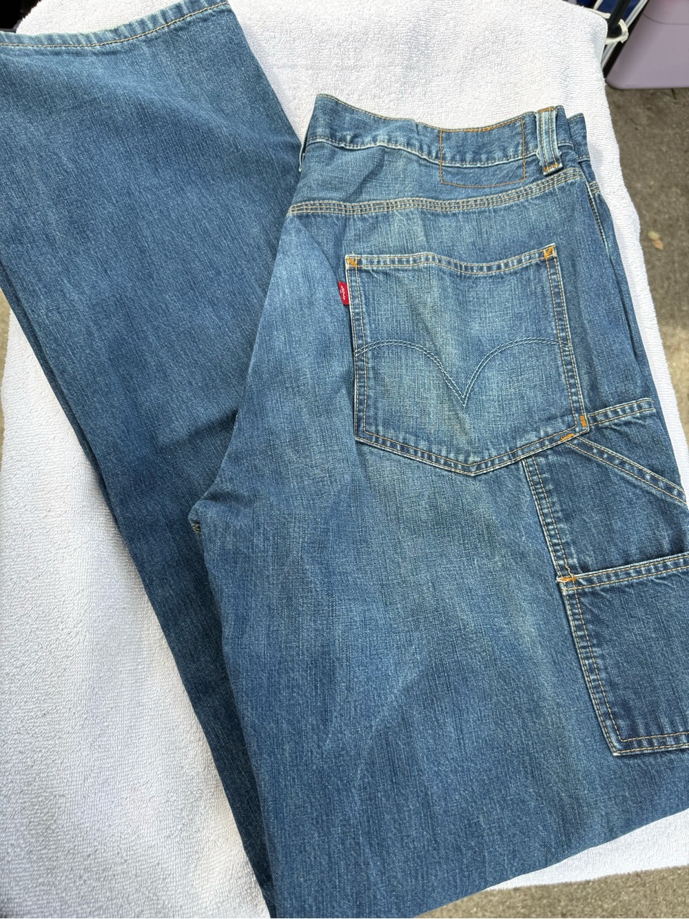 Vintage Y2K Levi’s Carpenter Loose Men's Blue Denin Jeans, 36x38